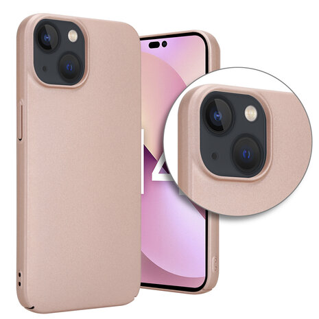 Shieldcase Shieldcase geschikt voor iPhone 14 ultra thin case (rosé goud) + ShieldCase screenprotector - beschermglas iPhone bescherming - iPhone case bescherm hoesje + Screenprotector