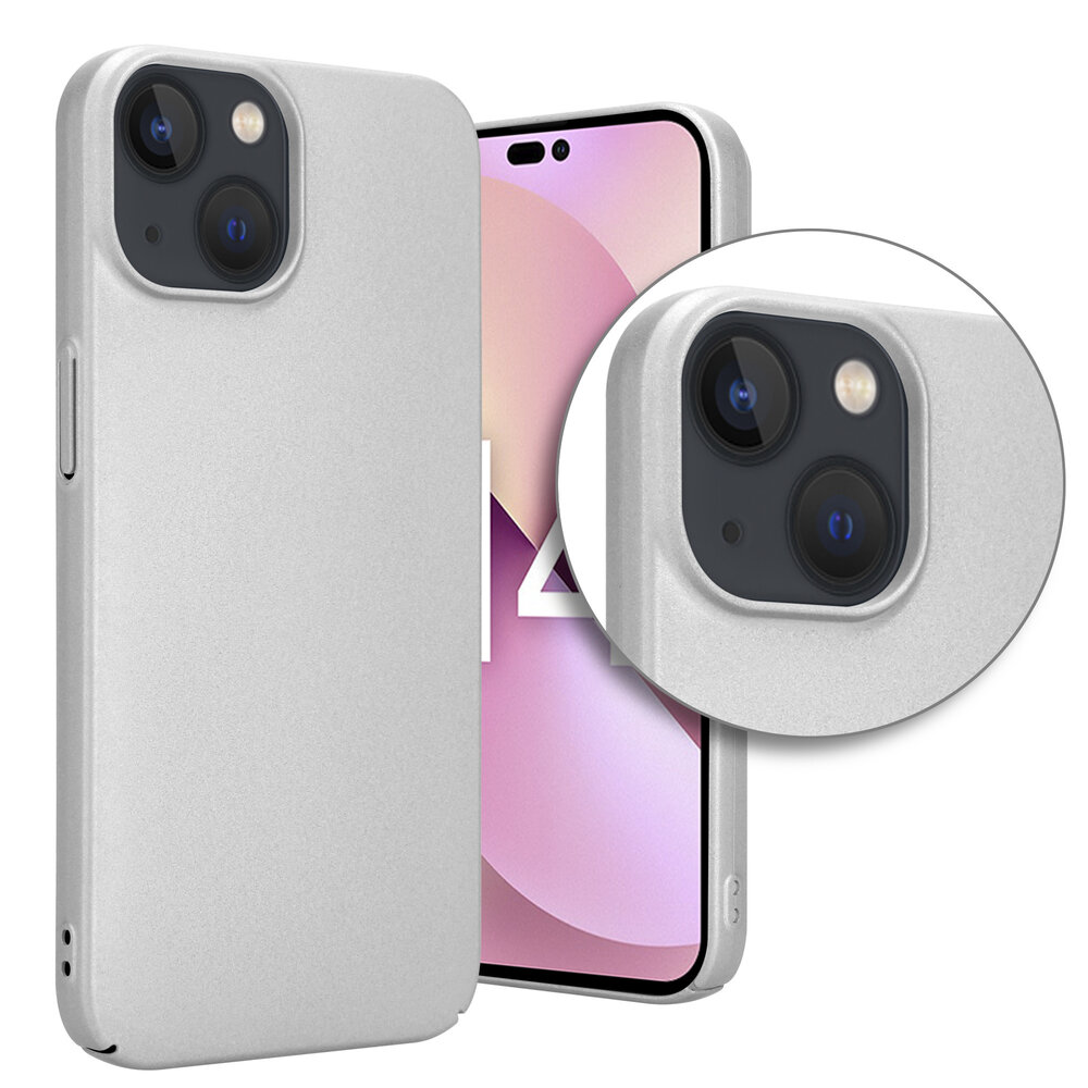 Shieldcase Shieldcase geschikt voor iPhone 14 ultra thin case (zilver) + ShieldCase screenprotector - beschermglas iPhone bescherming - iPhone case bescherm hoesje + Screenprotector