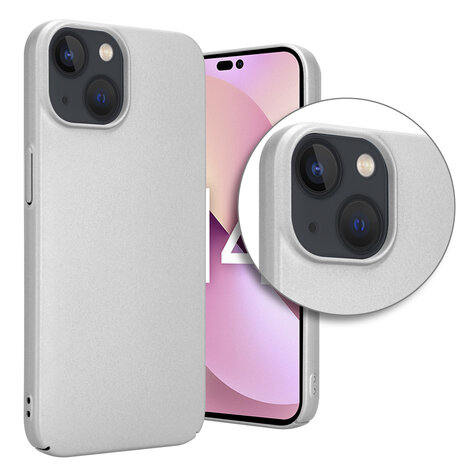 Shieldcase Shieldcase geschikt voor iPhone 14 ultra thin case (zilver) + ShieldCase screenprotector - beschermglas iPhone bescherming - iPhone case bescherm hoesje + Screenprotector