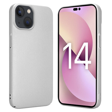 Shieldcase Shieldcase geschikt voor iPhone 14 ultra thin case (zilver) + ShieldCase screenprotector - beschermglas iPhone bescherming - iPhone case bescherm hoesje + Screenprotector