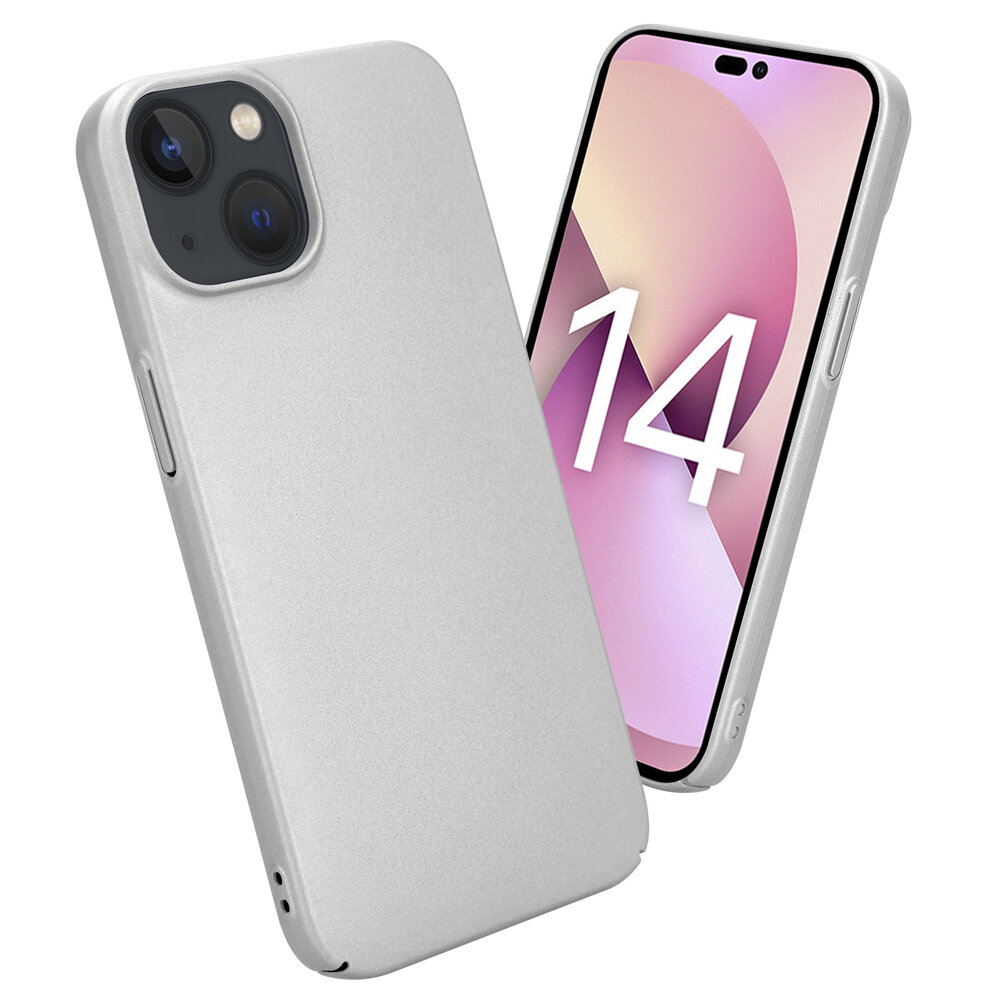 Shieldcase Shieldcase geschikt voor iPhone 14 ultra thin case (zilver) + ShieldCase screenprotector - beschermglas iPhone bescherming - iPhone case bescherm hoesje + Screenprotector