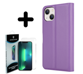 Shieldcase 14 Plus wallet case (paars)  + Screenprotector - Batch 1 (05-2023)