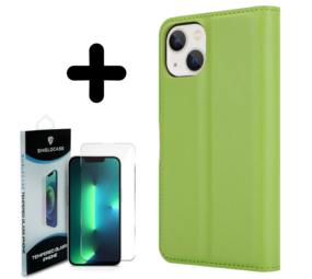 Shieldcase 14 wallet case (groen)  + Screenprotector - Batch 1 (05-2023)