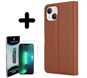 Shieldcase 14 wallet case (bruin)  + Screenprotector - Batch 1 (05-2023)