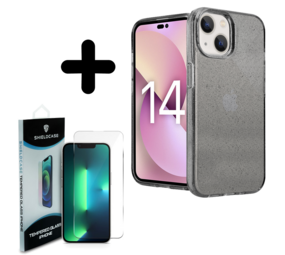 Shieldcase 14 TPU Glitter case (zwart) + Screenprotector - Batch 1 (05-2023)