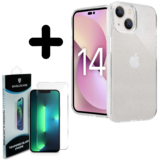 Shieldcase 14 TPU Glitter case (transparant) + Screenprotector - Batch 1 (05-2023)