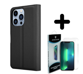 Shieldcase 14 Pro Max wallet case (zwart) + Screenprotector - Batch 1 (05-2023)