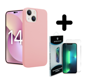 Shieldcase 14 silicone case (roze) + Screenprotector - Batch 1 (05-2023)