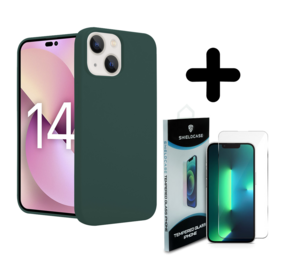 Shieldcase 14 silicone case (donkergroen) + Screenprotector - Batch 1 (05-2023)
