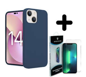 Shieldcase 14 silicone case (donkerblauw) + Screenprotector - Batch 1 (05-2023)