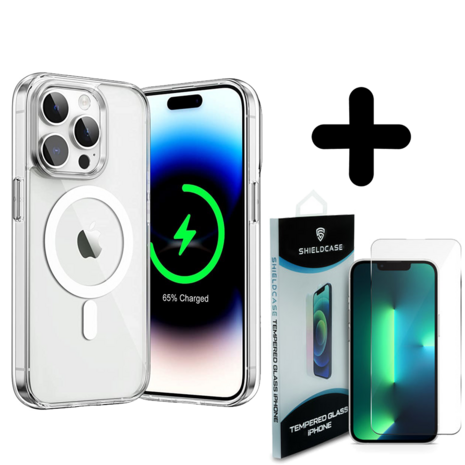 Shieldcase ShieldCase geschikt voor iPhone 14 Pro Max transparant hoesje Magsafe compatible + ShieldCase screenprotector - beschermglas iPhone bescherming - iPhone case bescherm hoesje + Screenprotector Shieldcase ShieldCase geschikt voor iPhone 14 Pro Max transparant hoesje Magsafe compatible + ShieldCase screenprotector - beschermglas iPhone bescherming - iPhone case bescherm hoesje + Screenprotector