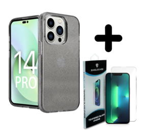 Shieldcase 14 Pro TPU Glitter case (zwart) + Screenprotector - Batch 1 (05-2023)