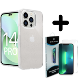 Shieldcase 14 Pro TPU Glitter case (transparant) + Screenprotector - Batch 1 (05-2023)