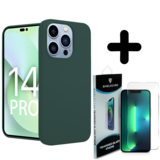 Shieldcase 14 Pro silicone case (donkergroen) + Screenprotector - Batch 1 (05-2023)