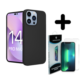 Shieldcase 14 Pro Max ultra thin case (zwart) + Screenprotector - Batch 1 (05-2023)