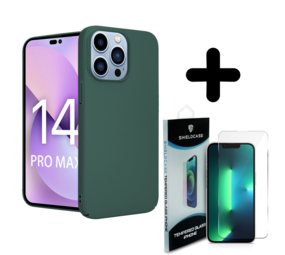 Shieldcase 14 Pro Max ultra thin case (groen) + Screenprotector - Batch 1 (05-2023)