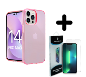 Shieldcase 14 Pro Max TPU case (roze) + Screenprotector - Batch 1 (05-2023)