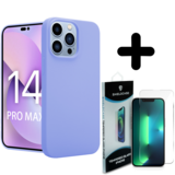 Shieldcase 14 Pro Max silicone case (paars) + Screenprotector - Batch 1 (05-2023)
