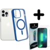 Shieldcase ShieldCase geschikt voor iPhone 14 Pro Max Magsafe hoesje transparant gekleurde rand (blauw) + ShieldCase screenprotector - beschermglas iPhone bescherming - iPhone case bescherm hoesje + Screenprotector Shieldcase ShieldCase geschikt voor iPhone 14 Pro Max Magsafe hoesje transparant gekleurde rand (blauw) + ShieldCase screenprotector - beschermglas iPhone bescherming - iPhone case bescherm hoesje + Screenprotector