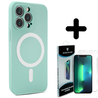 Shieldcase ShieldCase geschikt voor iPhone 14 Pro Max Magsafe hoesje siliconen zijde (mintgroen) + ShieldCase screenprotector - beschermglas iPhone bescherming - iPhone case bescherm hoesje + Screenprotector Shieldcase ShieldCase geschikt voor iPhone 14 Pro Max Magsafe hoesje siliconen zijde (mintgroen) + ShieldCase screenprotector - beschermglas iPhone bescherming - iPhone case bescherm hoesje + Screenprotector