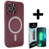 Shieldcase ShieldCase geschikt voor iPhone 14 Pro Magsafe hoesje siliconen zijde (bordeaux) + ShieldCase screenprotector - beschermglas iPhone bescherming - iPhone case bescherm hoesje + Screenprotector Shieldcase ShieldCase geschikt voor iPhone 14 Pro Magsafe hoesje siliconen zijde (bordeaux) + ShieldCase screenprotector - beschermglas iPhone bescherming - iPhone case bescherm hoesje + Screenprotector