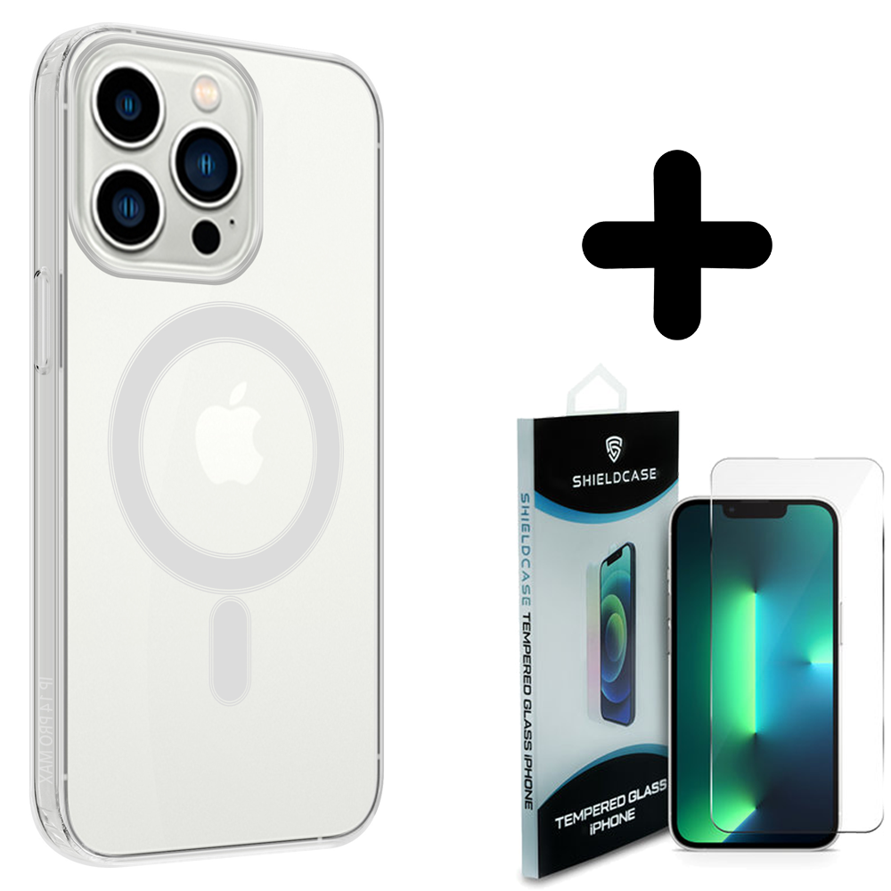 Shieldcase ShieldCase geschikt voor iPhone 14 Pro MagSafe hoesje (transparant) + ShieldCase screenprotector - beschermglas iPhone bescherming - iPhone case bescherm hoesje + Screenprotector Shieldcase ShieldCase geschikt voor iPhone 14 Pro MagSafe hoesje (transparant) + ShieldCase screenprotector - beschermglas iPhone bescherming - iPhone case bescherm hoesje + Screenprotector