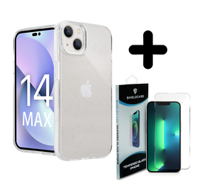 Shieldcase 14 Plus TPU Glitter case (transparant) + Screenprotector - Batch 1 (05-2023)