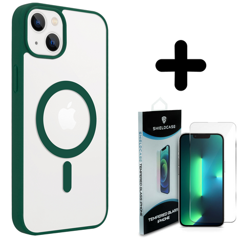 Shieldcase ShieldCase geschikt voor iPhone 14 Magsafe hoesje transparant gekleurde rand (groen) + ShieldCase screenprotector - beschermglas iPhone bescherming - iPhone case bescherm hoesje + Screenprotector Shieldcase ShieldCase geschikt voor iPhone 14 Magsafe hoesje transparant gekleurde rand (groen) + ShieldCase screenprotector - beschermglas iPhone bescherming - iPhone case bescherm hoesje + Screenprotector