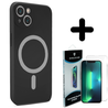 Shieldcase ShieldCase geschikt voor iPhone 14 Plus Magsafe hoesje siliconen zijde (zwart) + ShieldCase screenprotector - beschermglas iPhone bescherming - iPhone case bescherm hoesje + Screenprotector Shieldcase ShieldCase geschikt voor iPhone 14 Plus Magsafe hoesje siliconen zijde (zwart) + ShieldCase screenprotector - beschermglas iPhone bescherming - iPhone case bescherm hoesje + Screenprotector