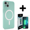 Shieldcase ShieldCase geschikt voor iPhone 14 Magsafe hoesje siliconen zijde (mintgroen) + ShieldCase screenprotector - beschermglas iPhone bescherming - iPhone case bescherm hoesje + Screenprotector Shieldcase ShieldCase geschikt voor iPhone 14 Magsafe hoesje siliconen zijde (mintgroen) + ShieldCase screenprotector - beschermglas iPhone bescherming - iPhone case bescherm hoesje + Screenprotector