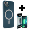 Shieldcase ShieldCase geschikt voor iPhone 14 Magsafe hoesje siliconen zijde (blauw) + ShieldCase screenprotector - beschermglas iPhone bescherming - iPhone case bescherm hoesje + Screenprotector Shieldcase ShieldCase geschikt voor iPhone 14 Magsafe hoesje siliconen zijde (blauw) + ShieldCase screenprotector - beschermglas iPhone bescherming - iPhone case bescherm hoesje + Screenprotector
