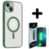 Shieldcase ShieldCase geschikt voor iPhone 14 Plus hoesje transparant Magsafe metal coating (donkergroen) + ShieldCase screenprotector - beschermglas iPhone bescherming - iPhone case bescherm hoesje + Screenprotector Shieldcase ShieldCase geschikt voor iPhone 14 Plus hoesje transparant Magsafe metal coating (donkergroen) + ShieldCase screenprotector - beschermglas iPhone bescherming - iPhone case bescherm hoesje + Screenprotector