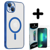 Shieldcase ShieldCase geschikt voor iPhone 14 Plus hoesje transparant Magsafe metal coating (donkerblauw) + ShieldCase screenprotector - beschermglas iPhone bescherming - iPhone case bescherm hoesje + Screenprotector Shieldcase ShieldCase geschikt voor iPhone 14 Plus hoesje transparant Magsafe metal coating (donkerblauw) + ShieldCase screenprotector - beschermglas iPhone bescherming - iPhone case bescherm hoesje + Screenprotector