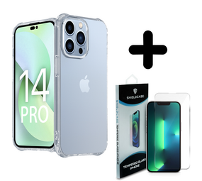 Shieldcase 14 Pro Max Anti-Yellowing TPU shock case (transparant) + Screenprotector - Batch 1 (05-2023)