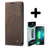 Shieldcase 14 bookcase (bruin) + Screenprotector - Batch 1 (05-2023)