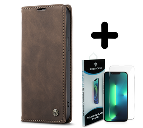 Shieldcase 14 bookcase (bruin) + Screenprotector - Batch 1 (05-2023)