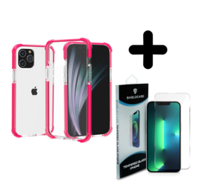 Shieldcase Bumper shock case 14 Pro (roze) + Screenprotector - Batch 1 (05-2023)