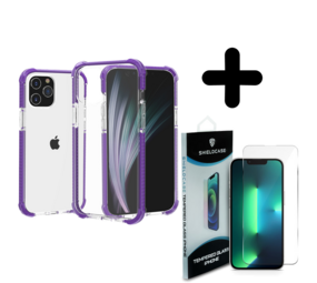 Shieldcase Bumper shock case 14 Pro (paars) + Screenprotector - Batch 1 (05-2023)