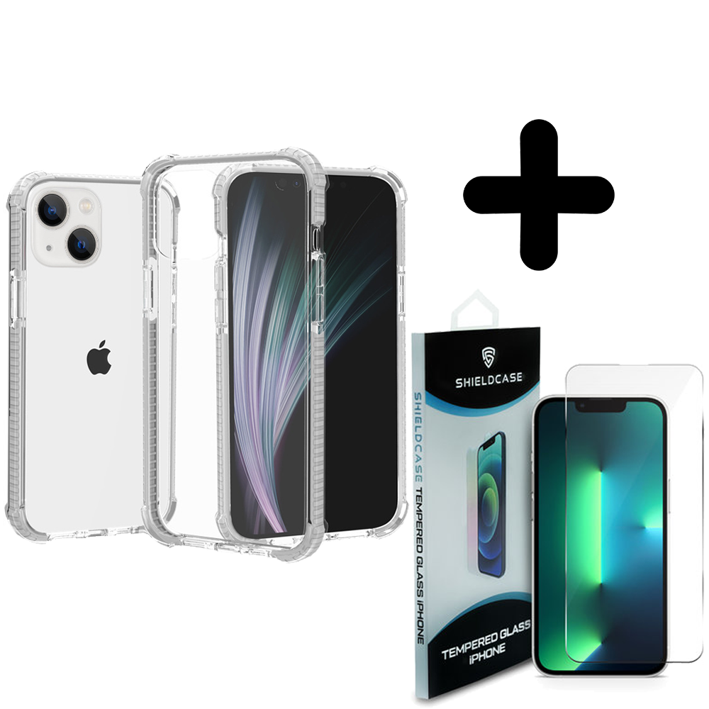 Shieldcase ShieldCase Bumper shock case geschikt voor iPhone 14 Plus (wit)  + ShieldCase screenprotector - beschermglas iPhone bescherming - iPhone case bescherm hoesje + Screenprotector