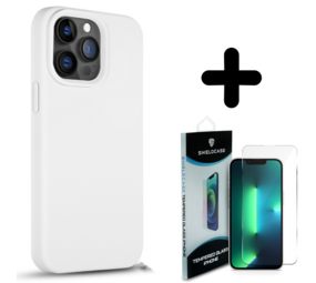 Coverzs Solid silicone case 14 Pro Max (wit) + Screenprotector - Batch 1 (05-2023)