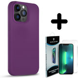 Coverzs Solid silicone case 14 Pro Max (paars) + Screenprotector - Batch 1 (05-2023)