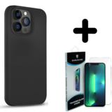 Coverzs Solid silicone case 14 Pro (zwart) + Screenprotector - Batch 1 (05-2023)