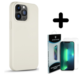 Coverzs Solid silicone case 14 Pro (zand) + Screenprotector - Batch 1 (05-2023)