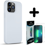 Coverzs Solid silicone case 14 Pro (pastelblauw) + Screenprotector - Batch 1 (05-2023)