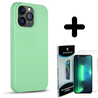 Coverzs Coverzs Solid silicone case geschikt voor iPhone 14 Pro (mint) + ShieldCase screenprotector - beschermglas iPhone bescherming - iPhone case bescherm hoesje + Screenprotector Coverzs Coverzs Solid silicone case geschikt voor iPhone 14 Pro (mint) + ShieldCase screenprotector - beschermglas iPhone bescherming - iPhone case bescherm hoesje + Screenprotector