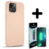 Coverzs Solid silicone case 14 Plus (zacht roze) + Screenprotector - Batch 1 (05-2023)