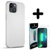Coverzs Coverzs Solid silicone case geschikt voor iPhone 14 Plus (wit) + ShieldCase screenprotector - beschermglas iPhone bescherming - iPhone case bescherm hoesje + Screenprotector Coverzs Coverzs Solid silicone case geschikt voor iPhone 14 Plus (wit) + ShieldCase screenprotector - beschermglas iPhone bescherming - iPhone case bescherm hoesje + Screenprotector