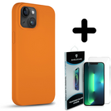 Coverzs Solid silicone case 14 Plus (oranje) + Screenprotector - Batch 1 (05-2023)