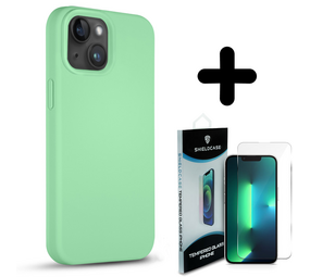 Coverzs Solid silicone case 14 Plus (mint) + Screenprotector - Batch 1 (05-2023)