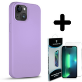 Coverzs Solid silicone case 14 Plus (lichtpaars) + Screenprotector - Batch 1 (05-2023)